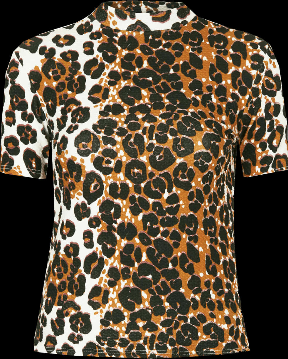 Cheetah Print T Shirt Design PNG