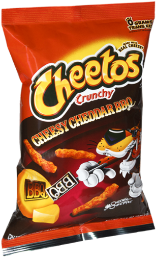Cheetos Crunchy Cheesy Cheddar B B Q Package PNG