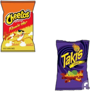 Cheetosand Takis Snack Comparison PNG