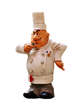 Chef Figurine Tasting Food PNG