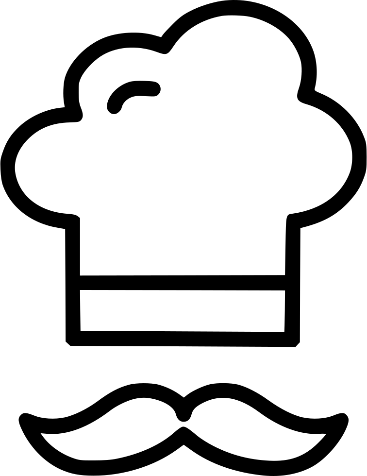 Chef Hatand Mustache Icon PNG