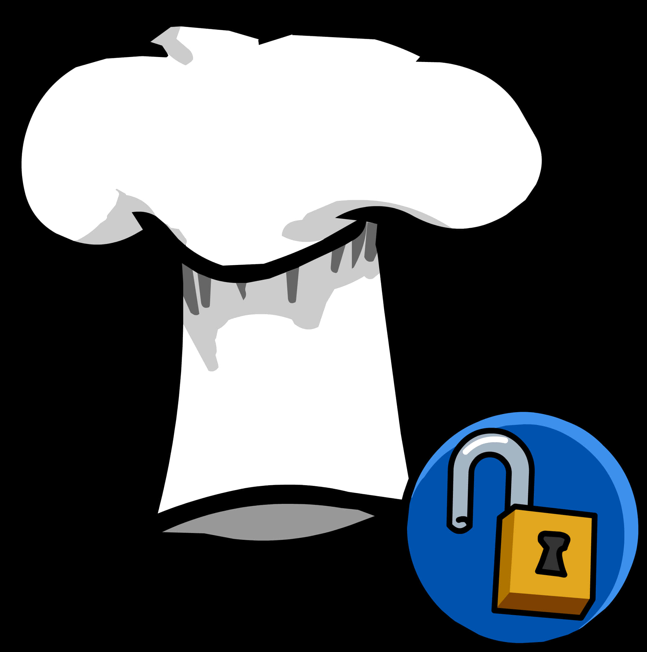 Chef Hatwith Unlocked Padlock PNG