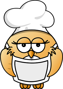 Chef Owl Cartoon Illustration PNG