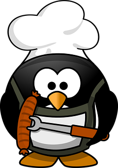 Chef Penguin Cartoon Character PNG