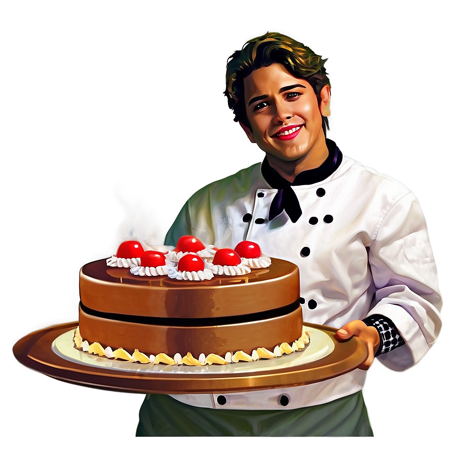 Chef With Cake Png Dcs79 PNG