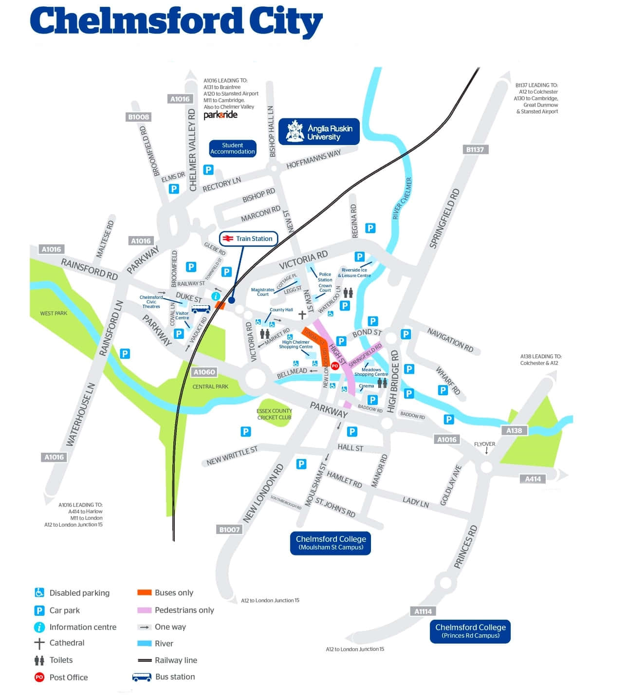 Chelmsford City Map Wallpaper