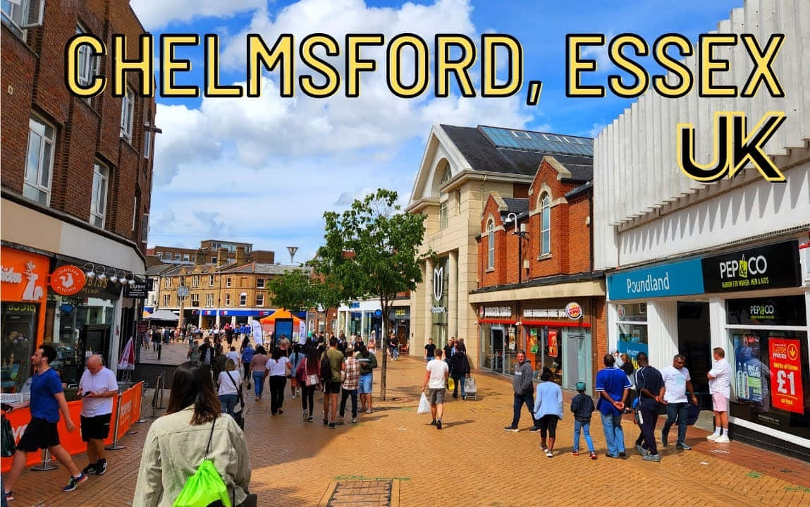 Chelmsford Essex U K High Street Scene Wallpaper