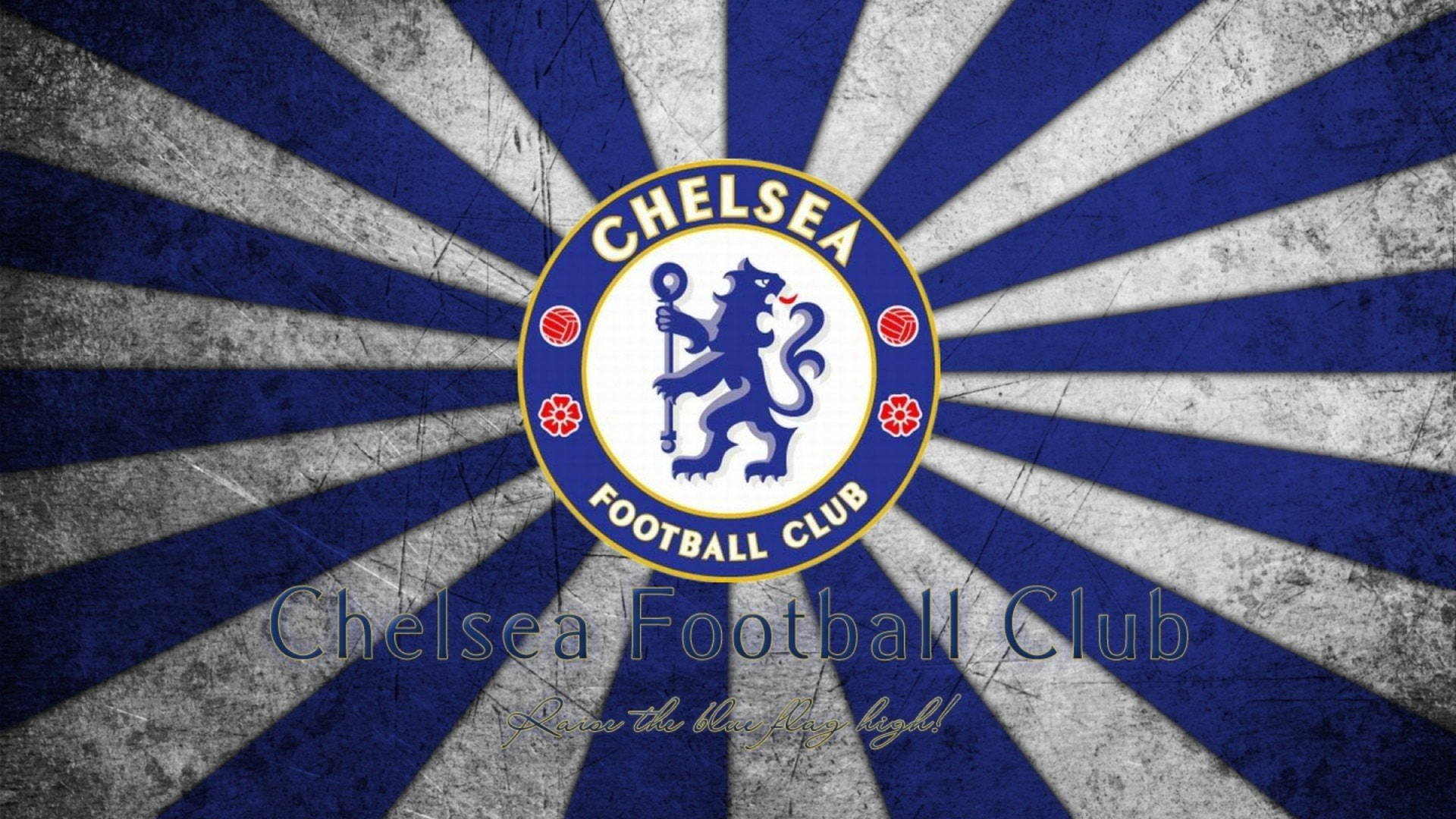 Chelsea Blue And White Rays Wallpaper