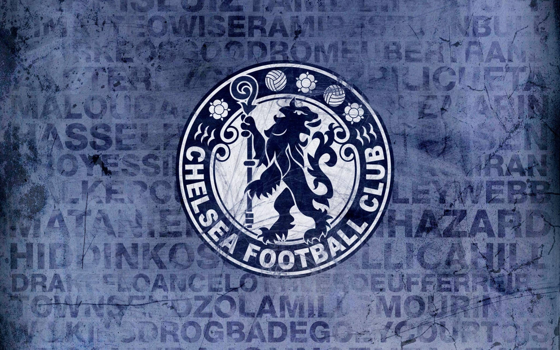 Chelsea Emblem Grunge Blue Background