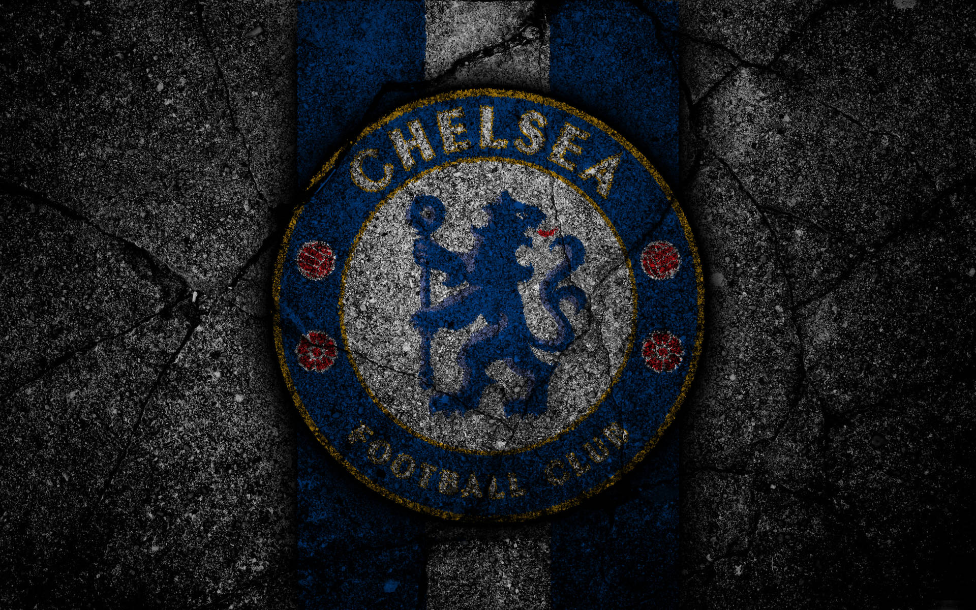 Chelsea Fc-emblem På Fortovet Wallpaper