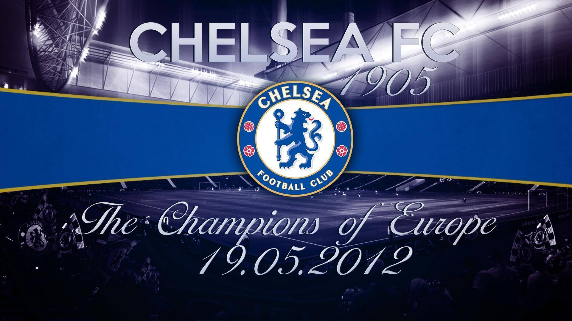 Chelsea Fc Flag Celebrating 2012 Finals Wallpaper