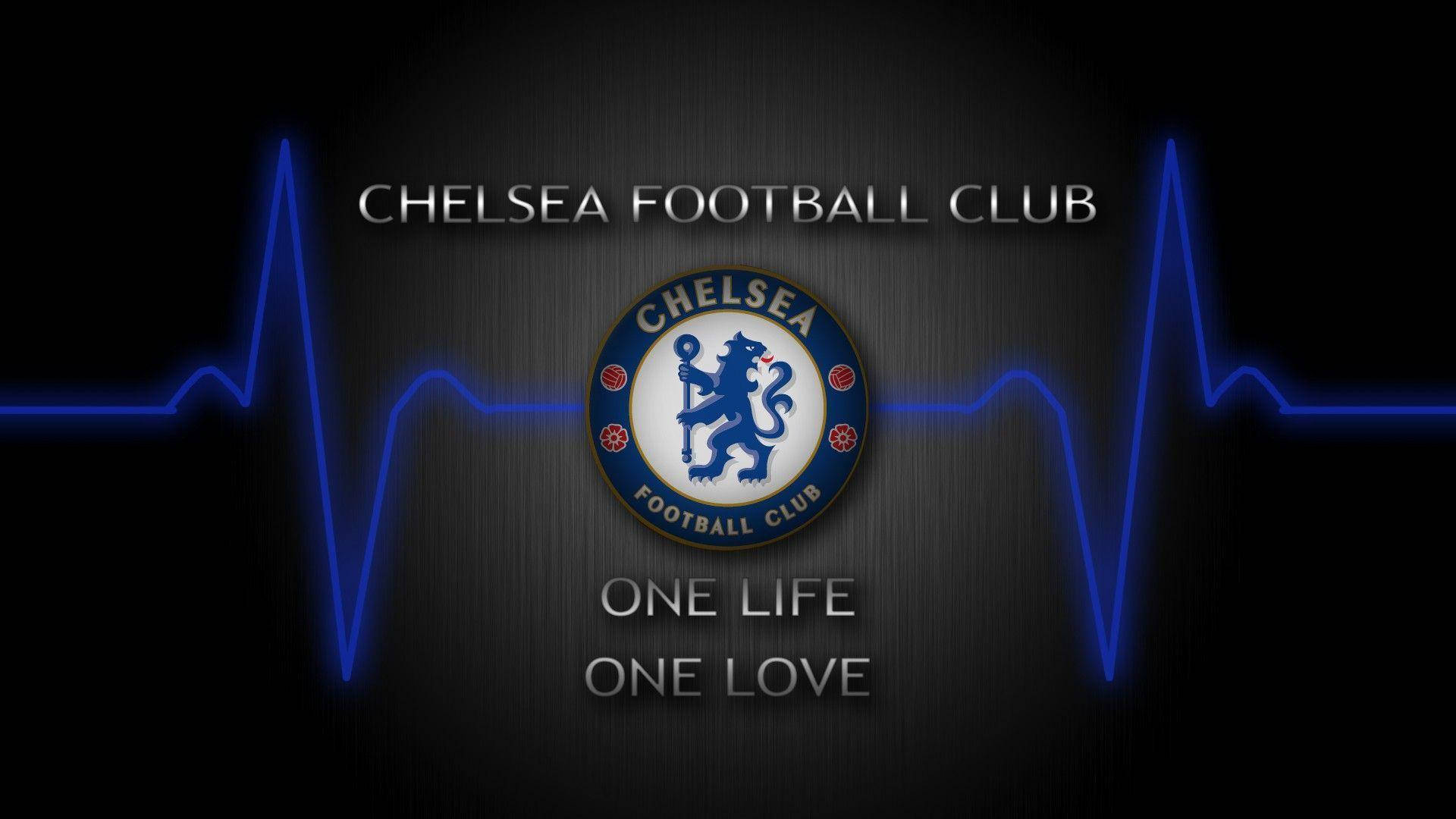 Chelsea Fc Logo Heart Beat Lines Wallpaper