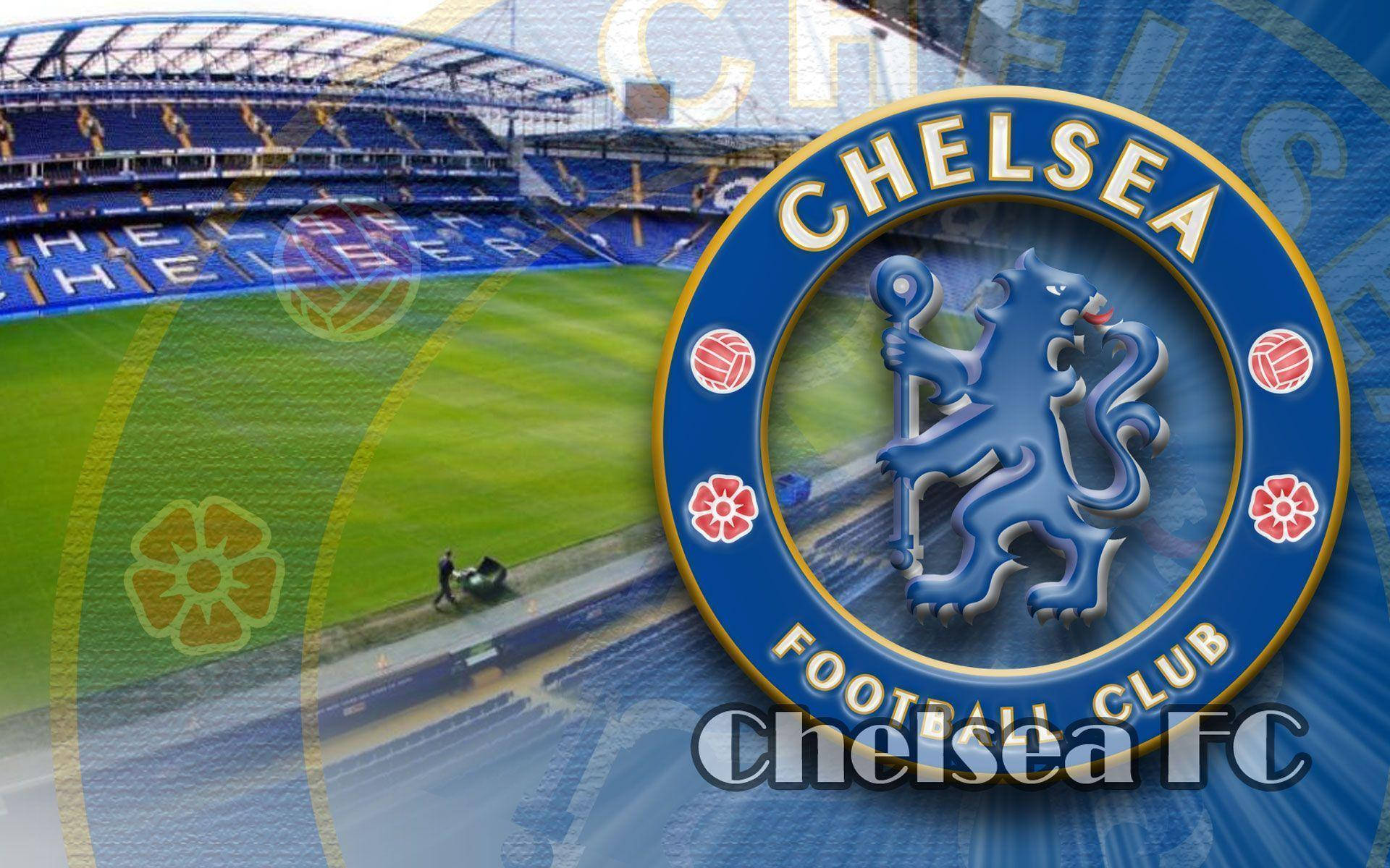 Chelsea Fc Logo In Stamford Bridge Wallpaper