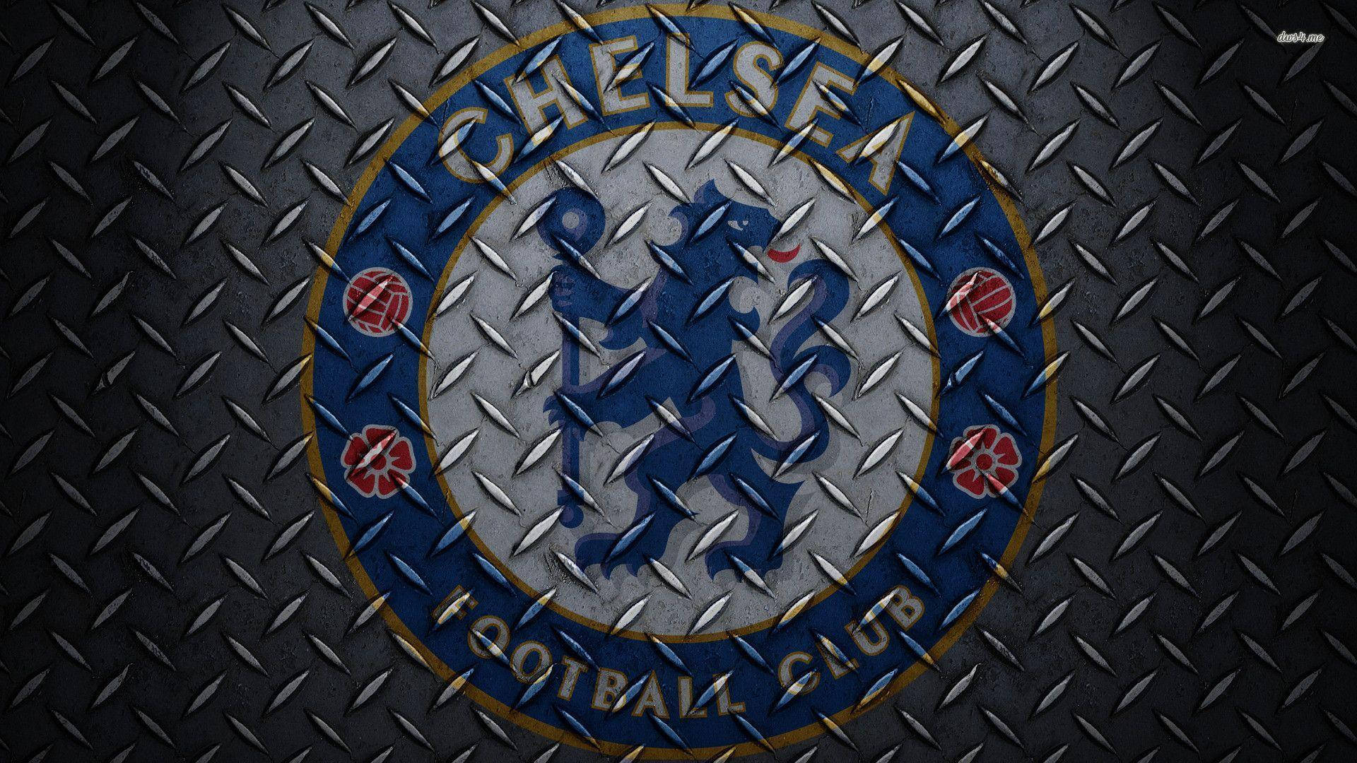 Chelsea Fc Logo Mit Metallischer Textur Wallpaper