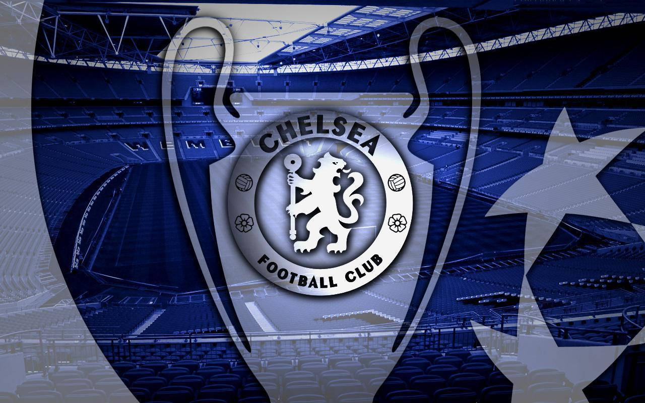 Chelsea Fc Logo On Trophy Wallpaper