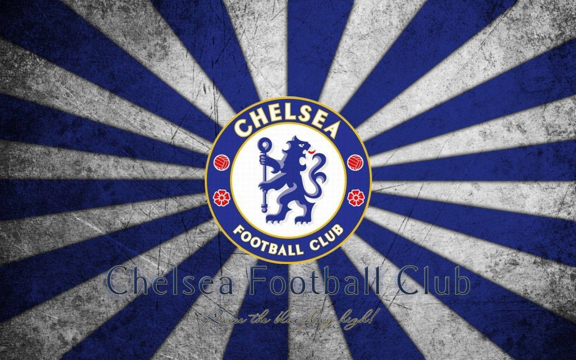 Chelseafc Logo Mit Blauen Strahlen Wallpaper