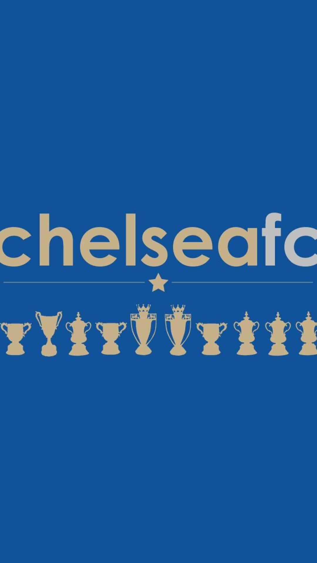 Chelsea Fc Logo On A Blue Background Wallpaper