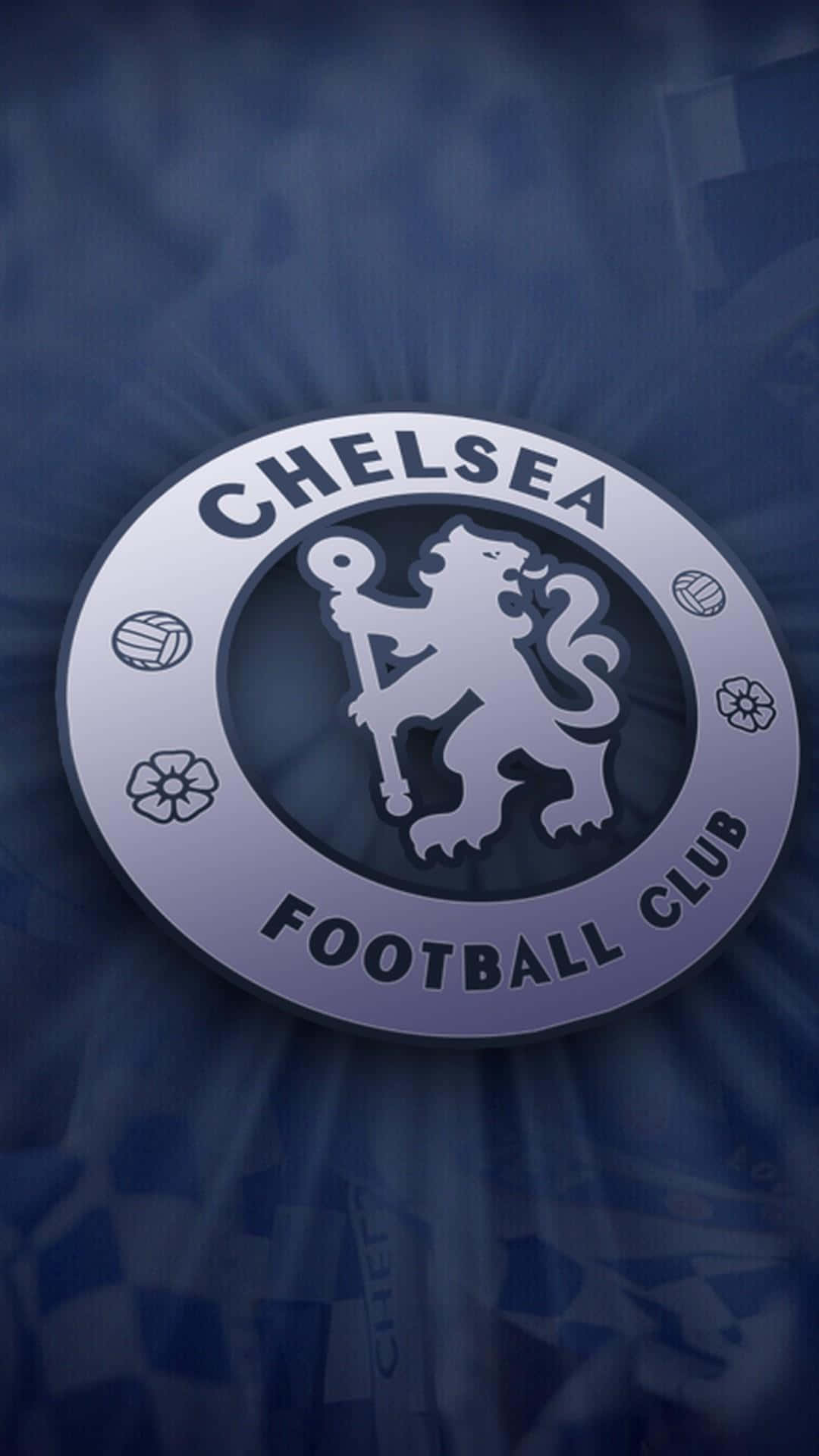 Chelsea fodboldklub logo på en blå baggrund Wallpaper