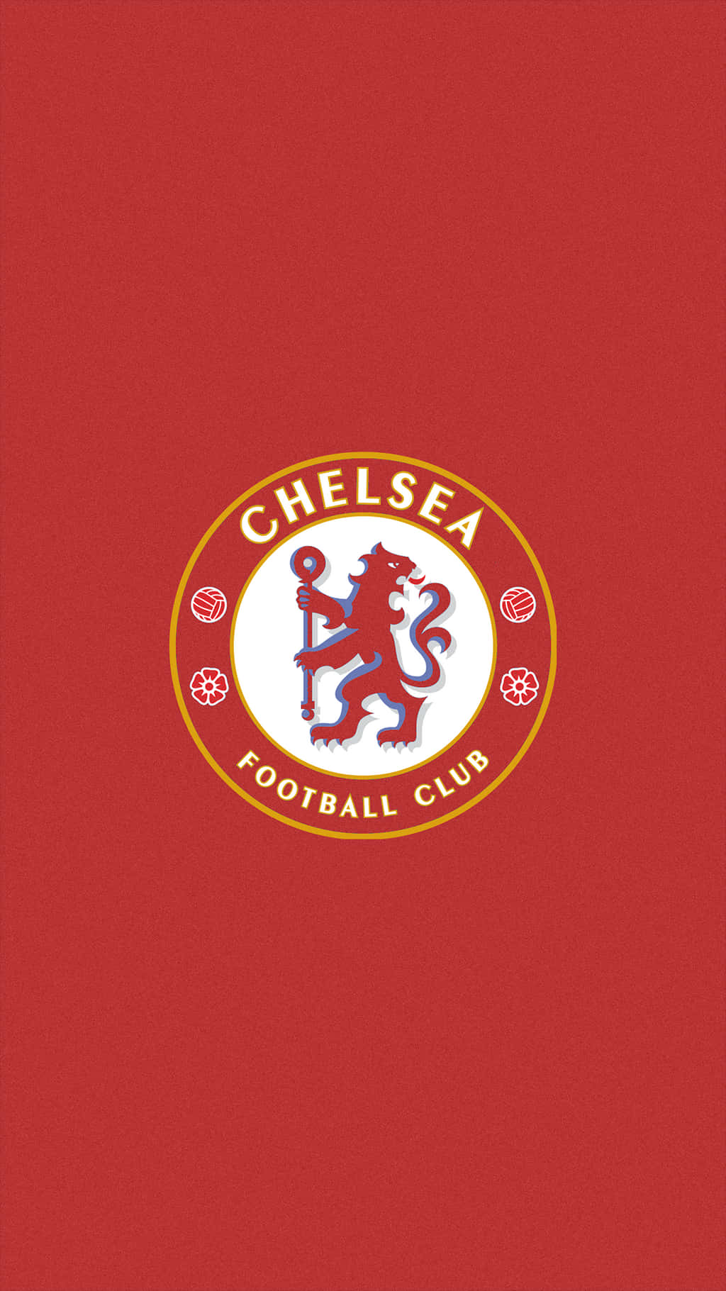 Chelsea Football Club logo på en rød baggrund Wallpaper