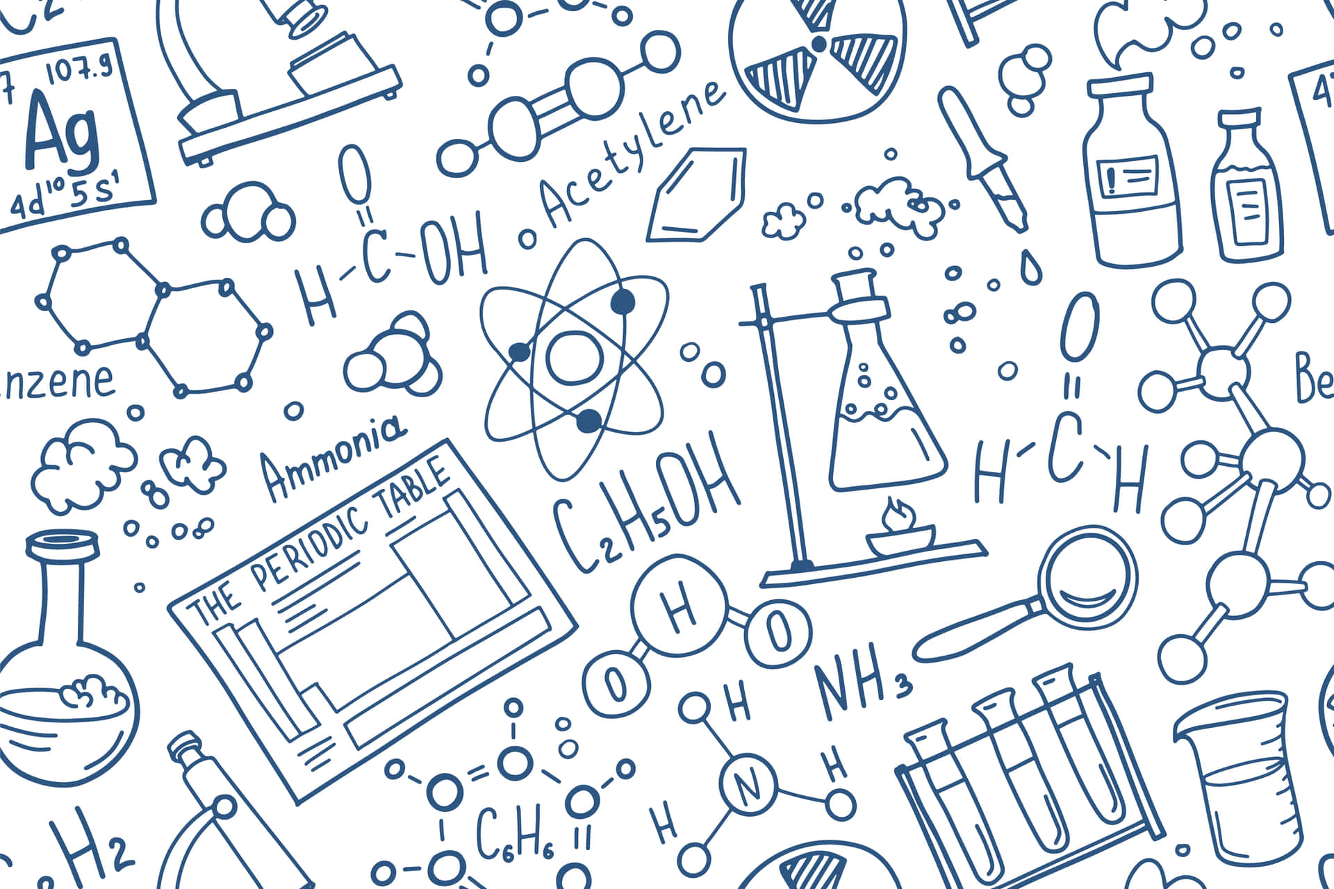 Chemistry Subject Doodle Desktop Wallpaper
