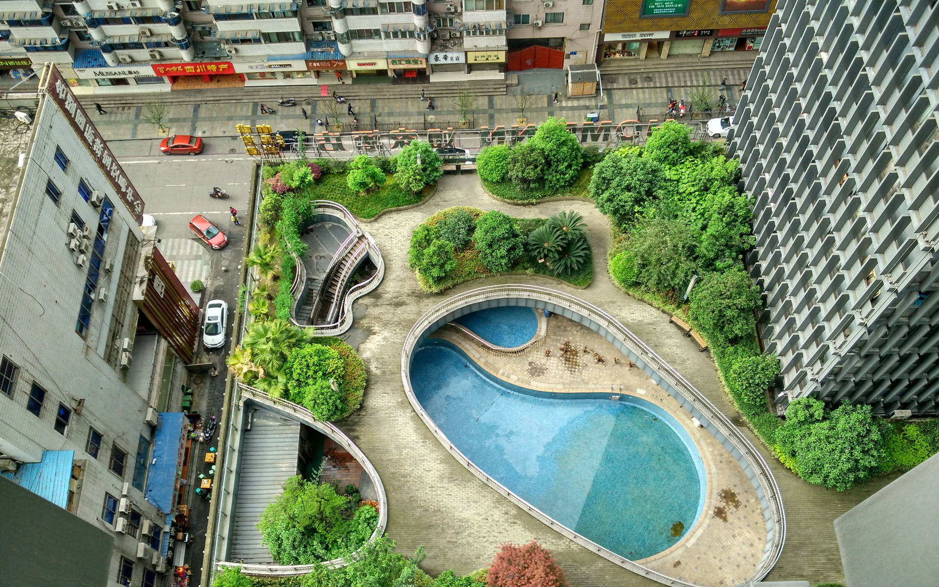 Chengdu Pool Photography Wallpaper