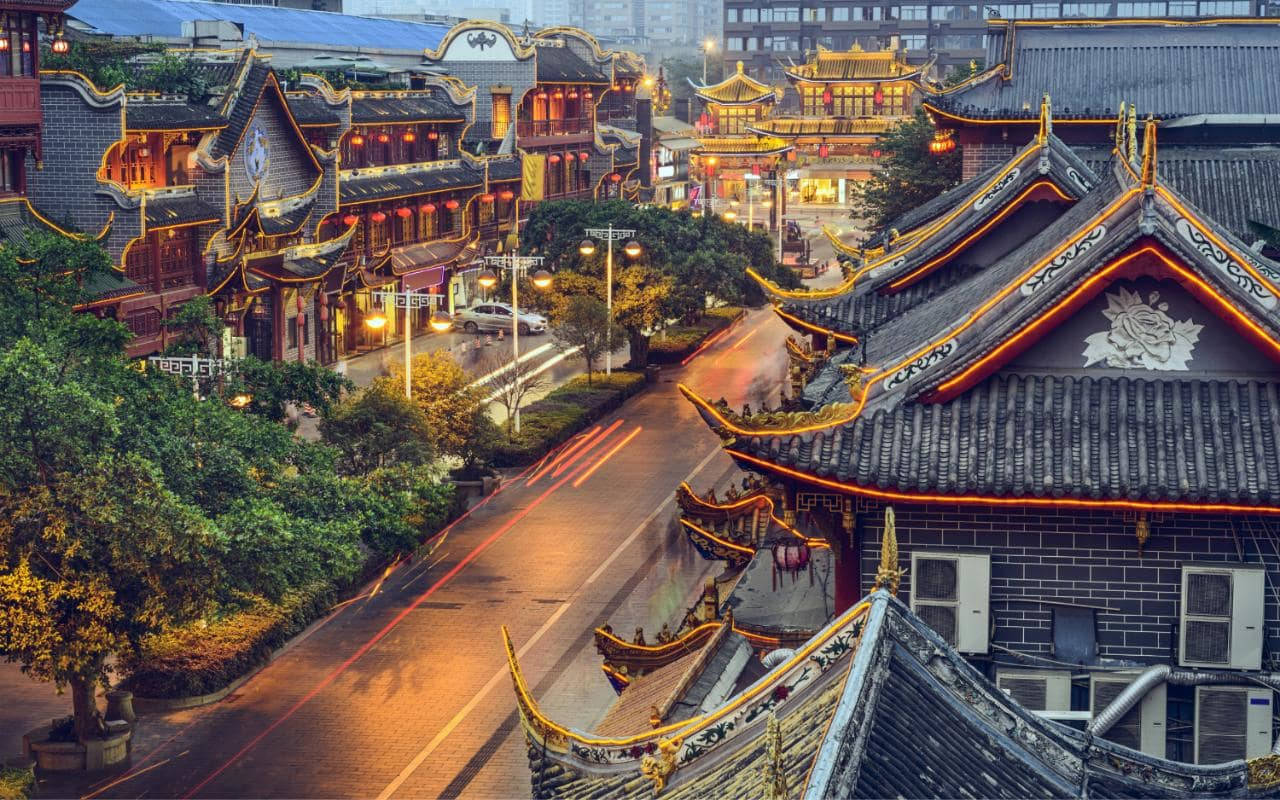 Templos De Chengdu Papel de Parede