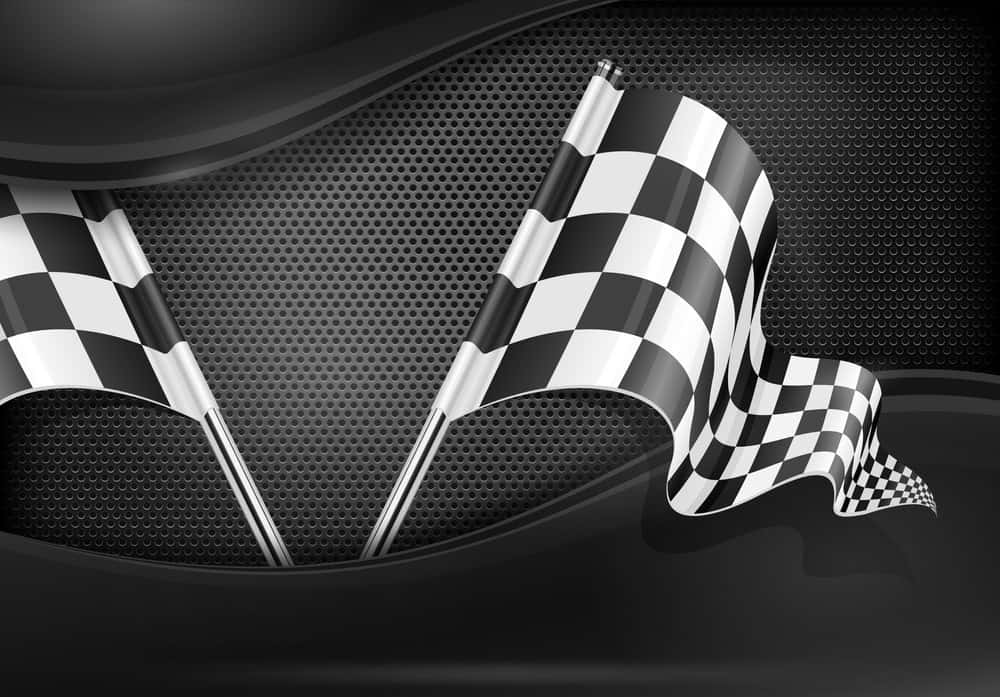 Chequered Flag Waving in the Wind Wallpaper