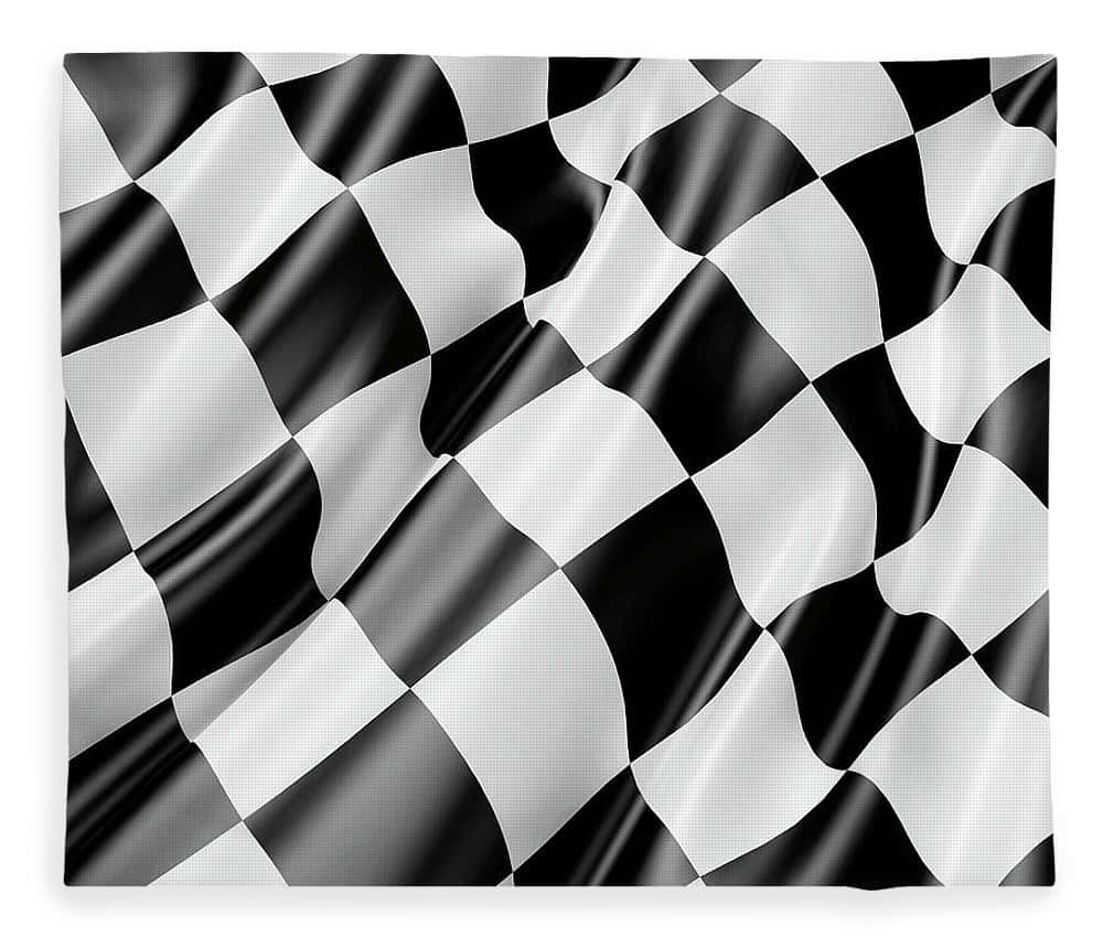 A waving chequered flag on a race track Wallpaper