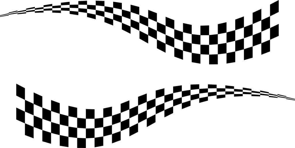 Chequered Flag Waving at Motorsport Finish Line Wallpaper