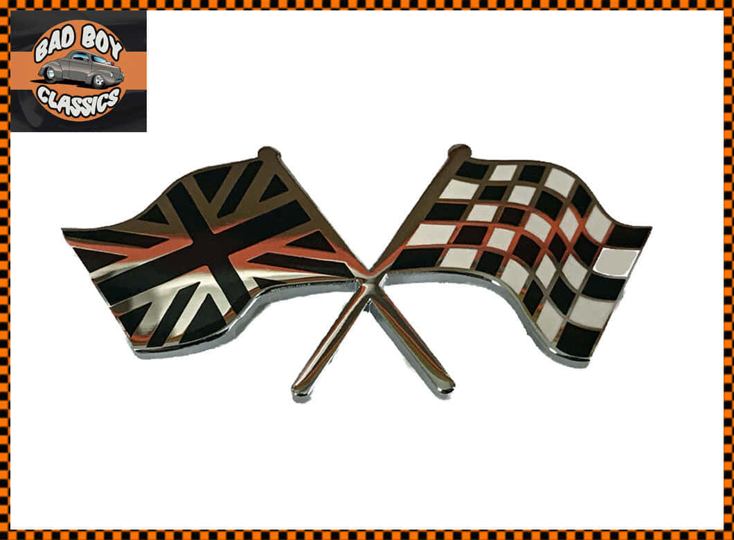 Waving chequered flag on a race track Wallpaper