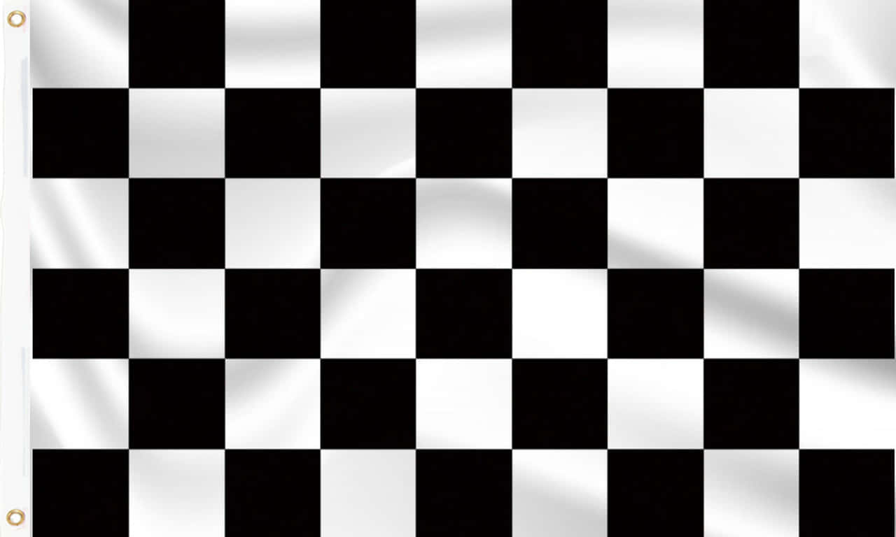 Waving checkered flag at the finish line Wallpaper