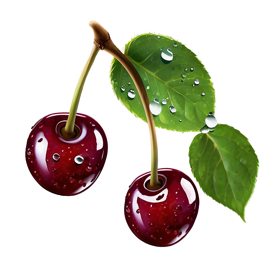 Cherries With Drops Png Rxk PNG