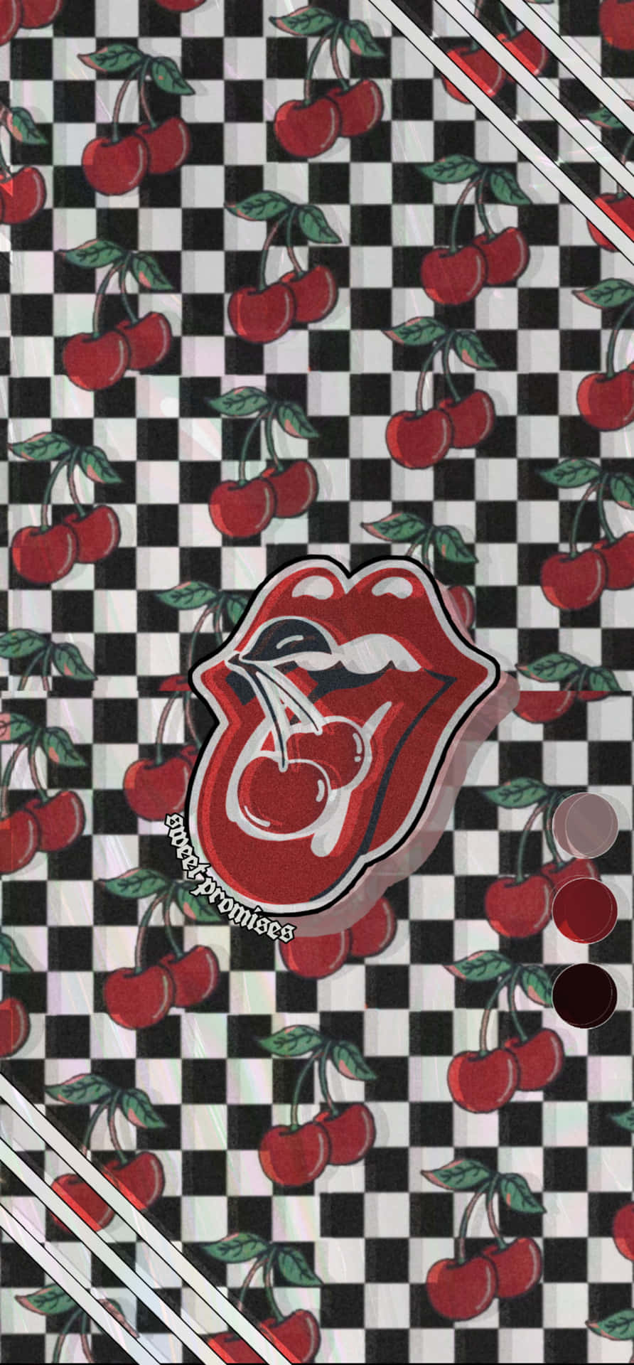 Rolling Stones Cherry Checkered Checkered Checkered Wallpaper