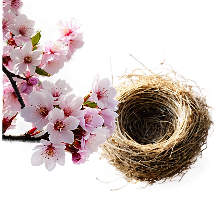 Cherry Blossom And Bird Nest Png Ohy15 PNG