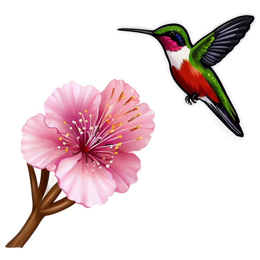 Cherry Blossom And Hummingbird Png 29 PNG