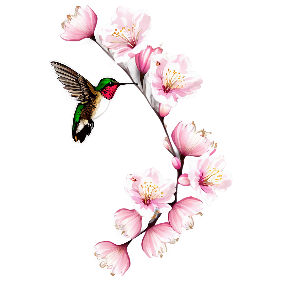 Cherry Blossom And Hummingbird Png 94 PNG