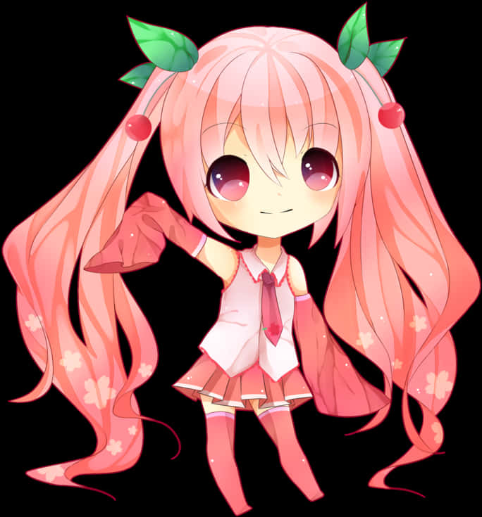 Cherry Blossom Anime Character PNG