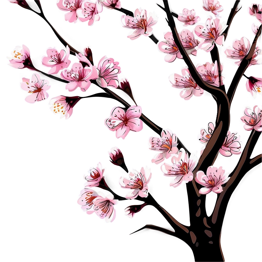 Download Cherry Blossom Drawing Png 28 | Wallpapers.com