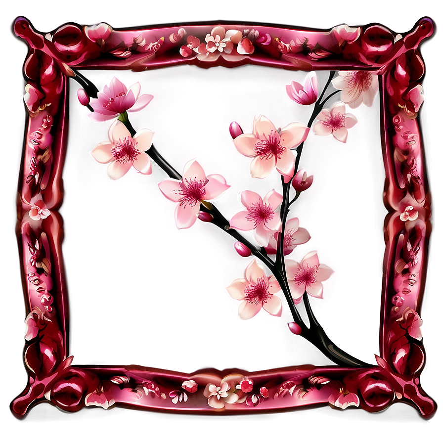 Cherry Blossom Frame Border Png Nvk PNG
