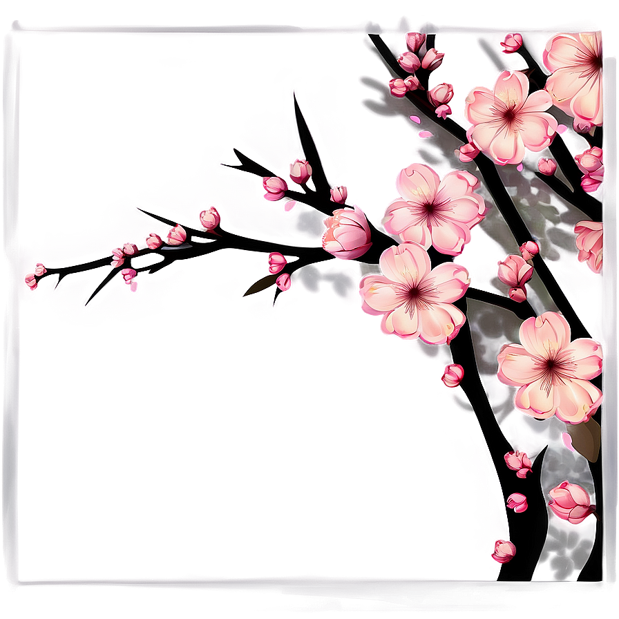 Cherry Blossom Frame Border Png Qfy23 PNG