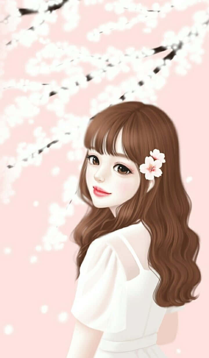 Cherry Blossom Girl_ Artwork Wallpaper
