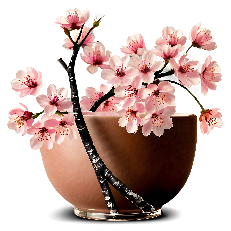 Cherry Blossom In Vase Png Dab PNG