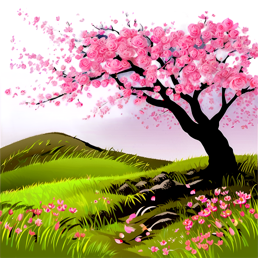 Download Cherry Blossom Landscape Png 05242024 | Wallpapers.com