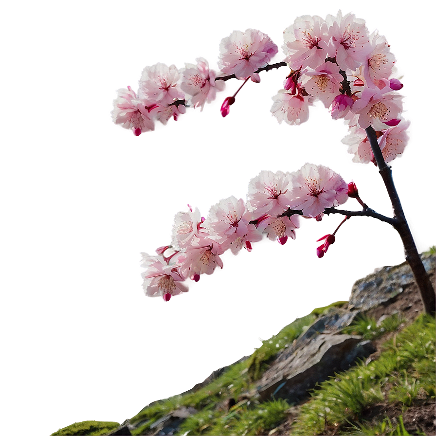 Cherry Blossom On Mountain Top Png Cmd35 PNG