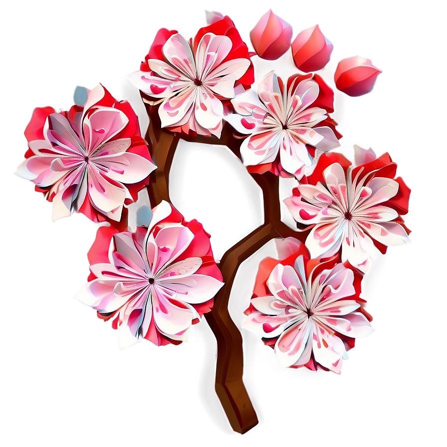 Cherry Blossom Origami Art Png 91 PNG