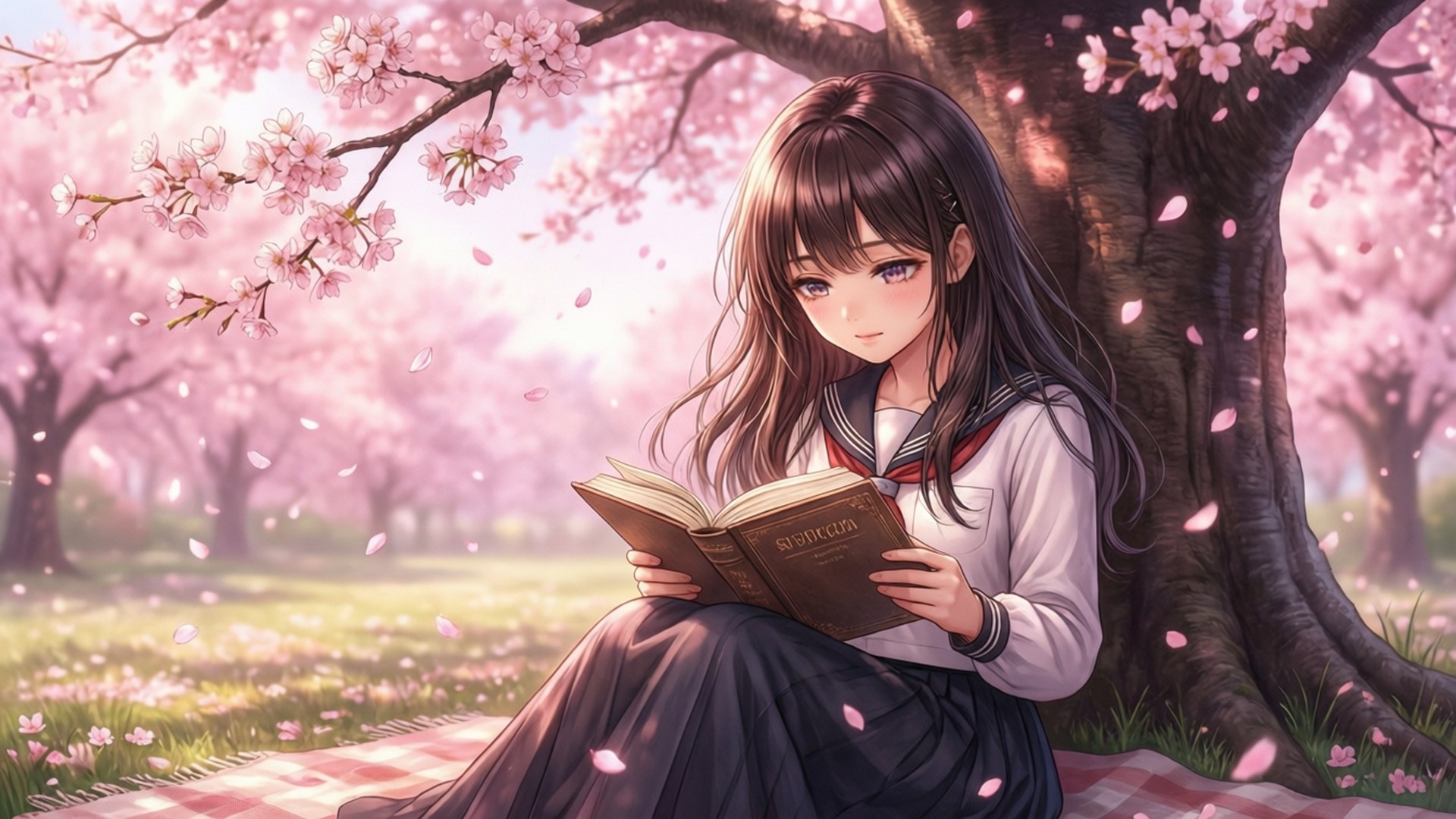 Cherry Blossom Reader Wallpaper