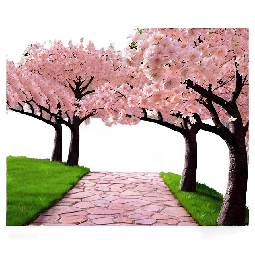 Cherry Blossom Road Pathway Png 62 PNG
