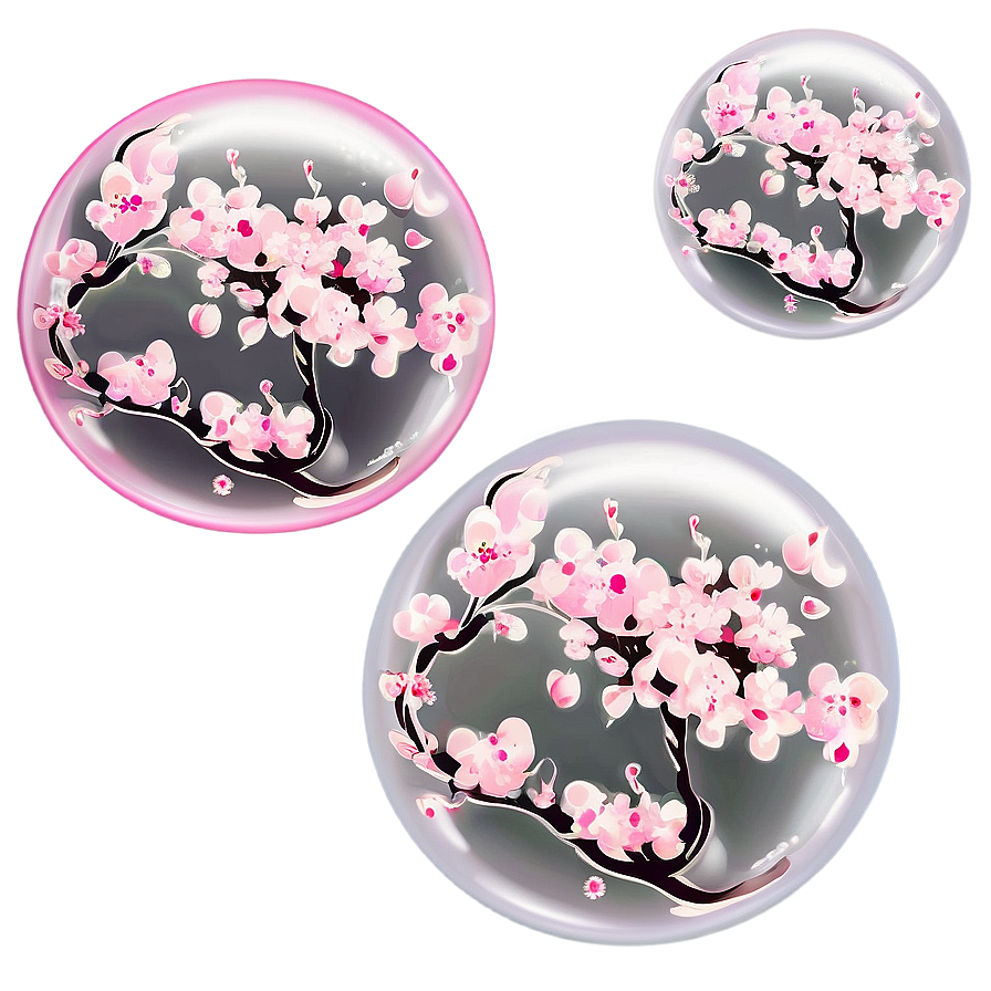 Cherry Blossom Soap Bubbles Png 12 PNG