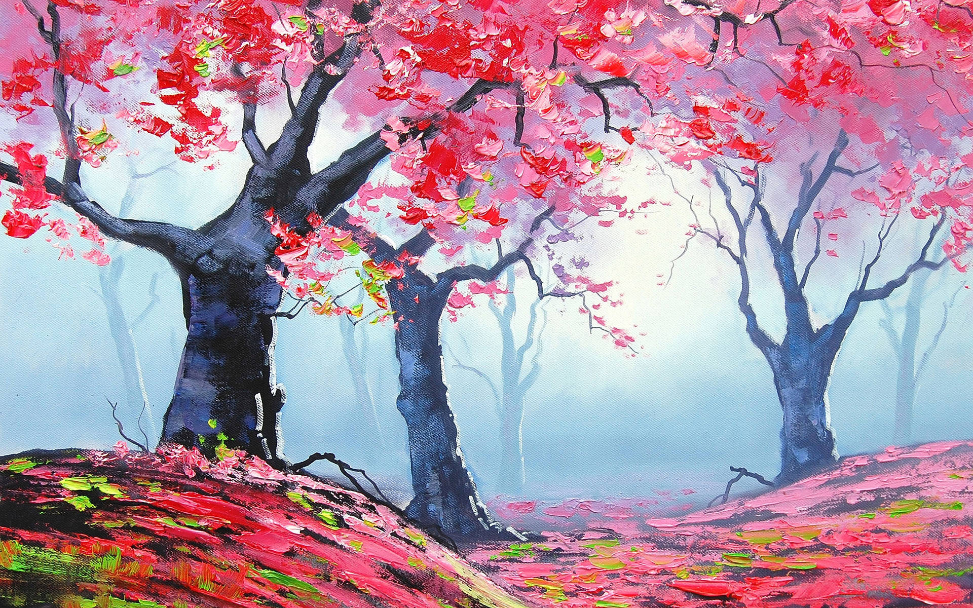 Cherry Blossom Tree Art Drawing Wallpaper