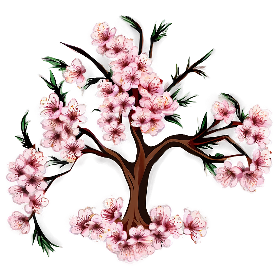Cherry Blossom Tree Illustration Png Evn PNG